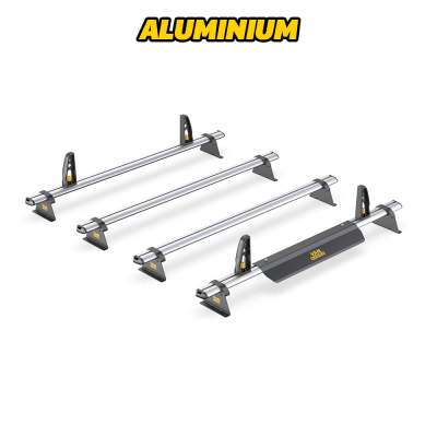 4 x ULTI Bar Aluminium Roof Bars - Trafic 2014 onwards SWB Low Roof Twin Rear Doors 