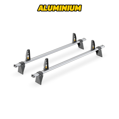 2 x ULTI Bar Aluminium Roof Bars - Transit 2000 to 2014 MWB Low Roof Twin Rear Doors