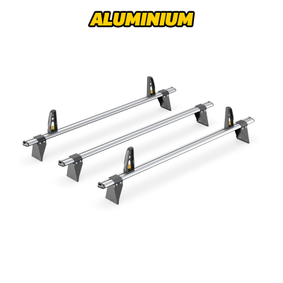3 x ULTI Bar Aluminium Roof Bars - Transit 2000 to 2014 SWB Low Roof Twin Rear Doors