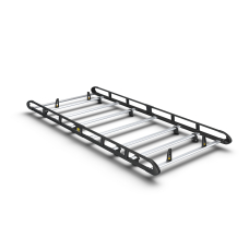 Van Guard Aluminium Ulti Roof Rack - T6 Transporter LWB Twin Rear Doors-BLACK