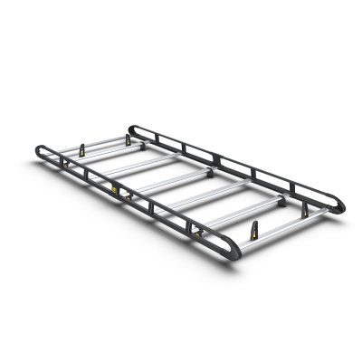 Van Guard Aluminium Ulti Roof Rack - Transit Custom 2023 Onwards LWB Low Roof Twin Rear Doors - BLACK