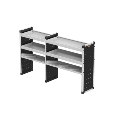 Trade Van Racking Double Unit - 2 Straight, 1 Angled Per Bay - H1009mm x W1716.5mm (683mm & 933mm)